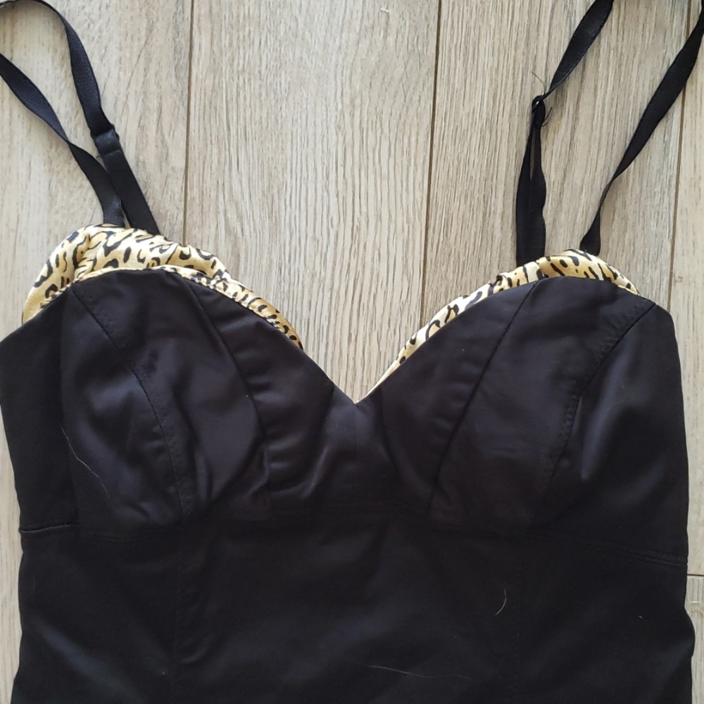 Guess vintage black and cheetah sexy dress